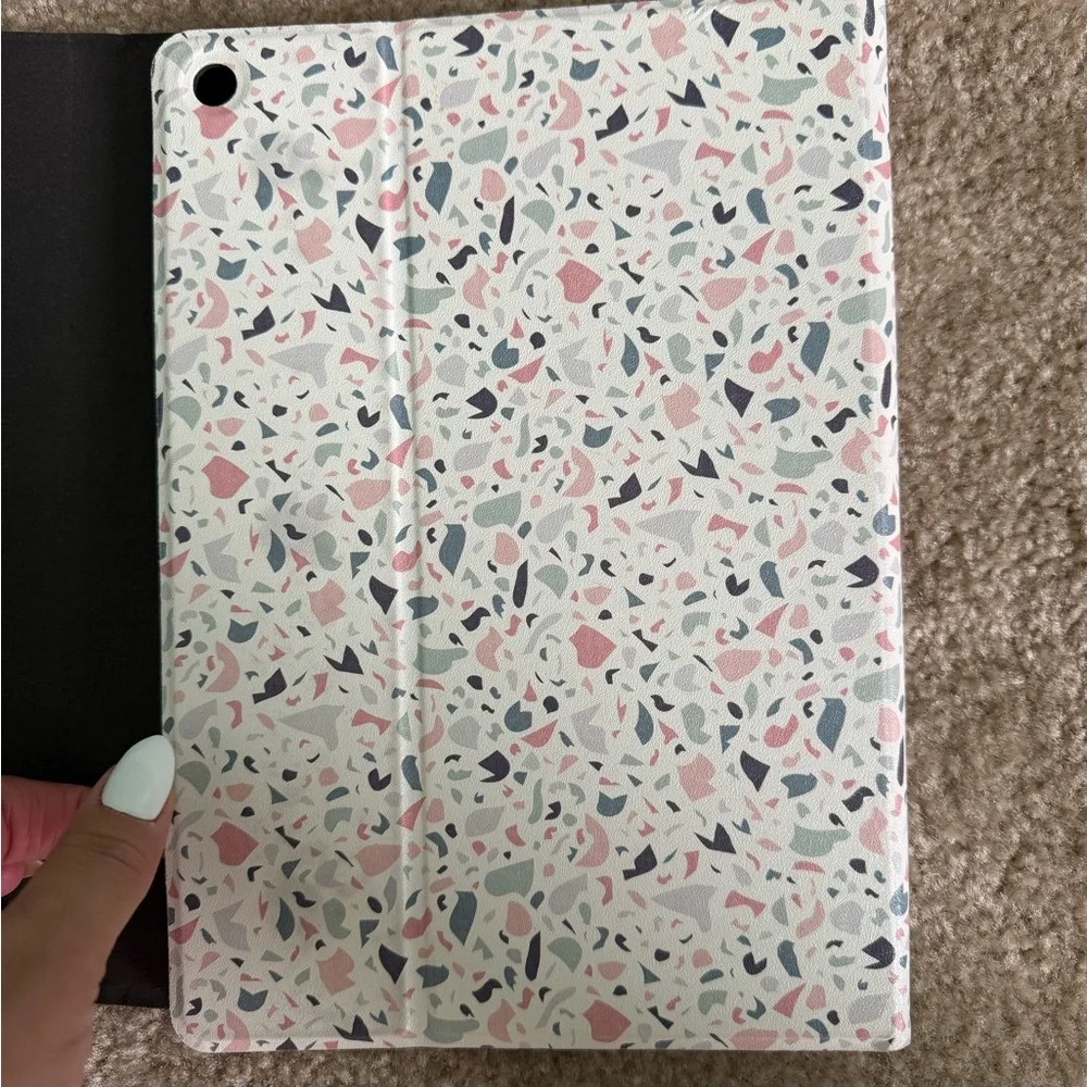 Stylish Terrazzo Tablet Case - Pink and Gray